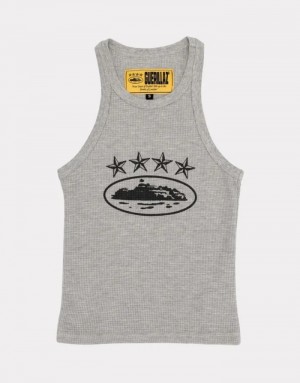 Corteiz 4starz Alcatraz Tank Top Dame Hvite Norge | Q6Y-0321