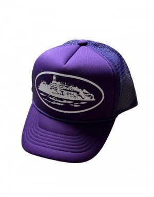 Corteiz Alcatraz Trucker Caps Herre Hvite Norge | R6M-3631