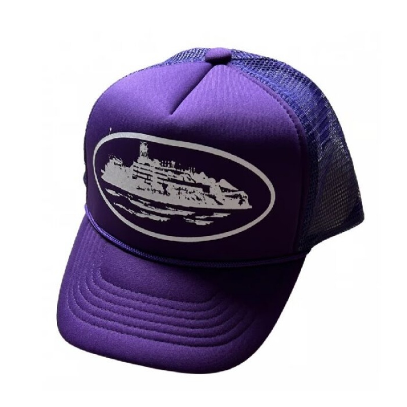 Corteiz Alcatraz Trucker Caps Dame Hvite Norge | D6H-4156