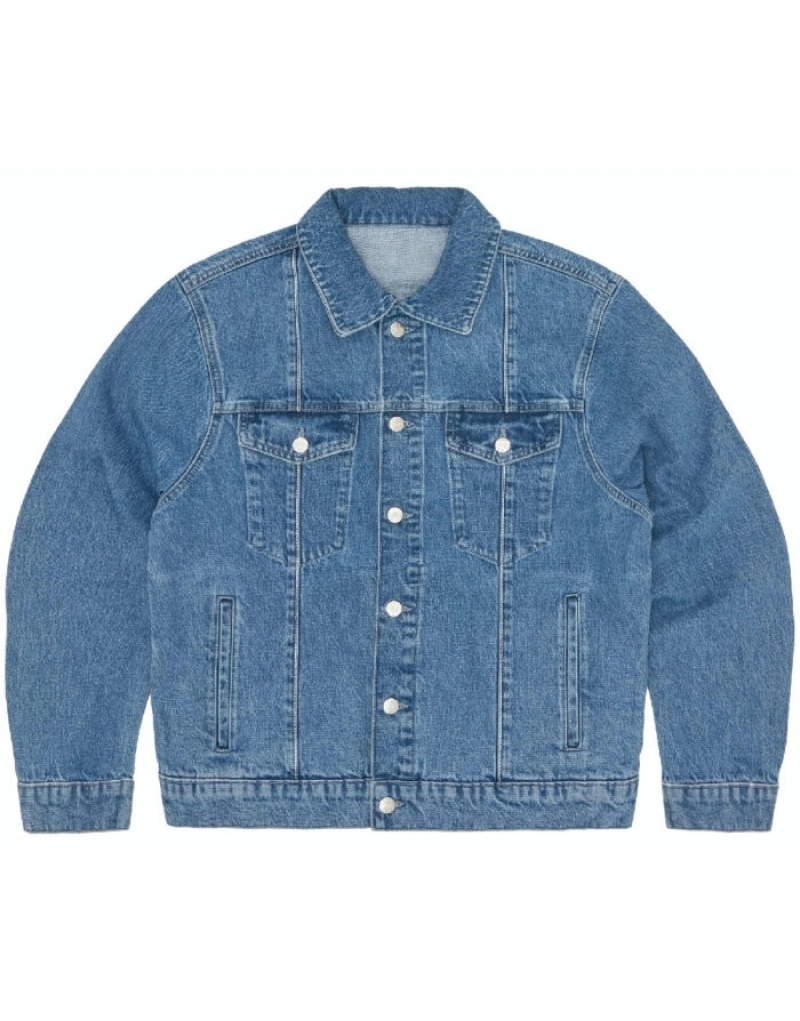 Corteiz C-star Denim Trucker Jakker Herre Hvite Norge | I2X-4641