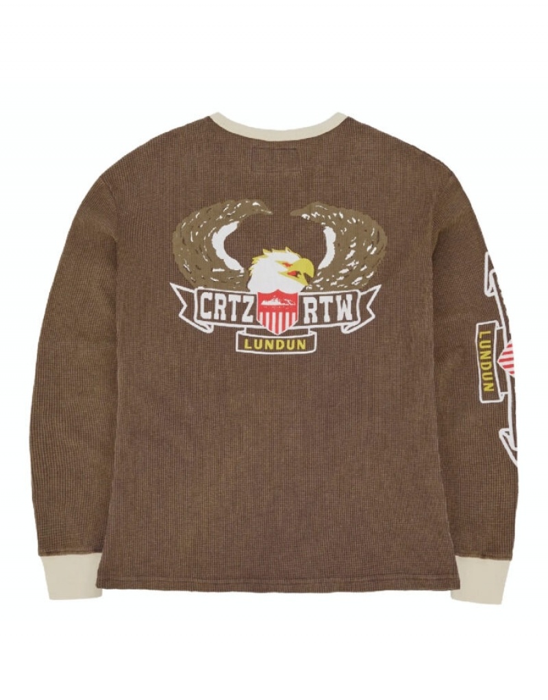 Corteiz Dipset Waffle Longsleeve Gensere Dame Hvite Norge | Y5R-1232