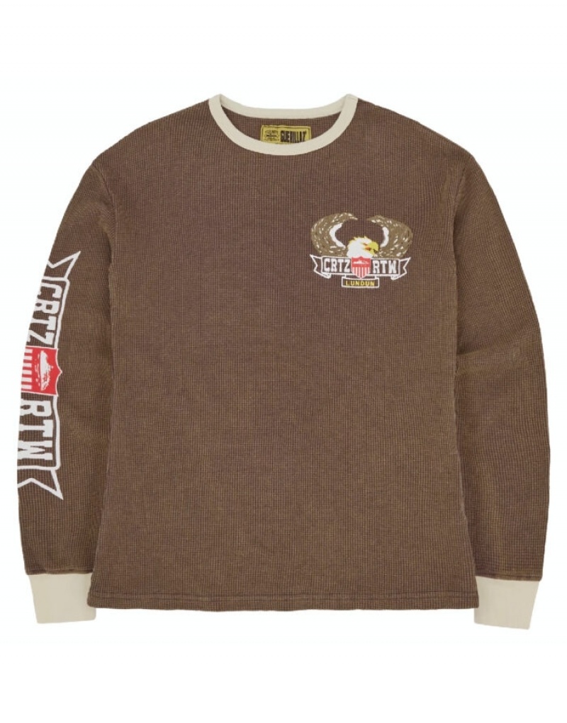 Corteiz Dipset Waffle Longsleeve Gensere Dame Hvite Norge | Y5R-1232